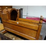 A Pitch Pine Cradle With Lift Top