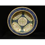 A Circular Creamware Charger, Decorated In The William Morris Taste, Signed F. Burnell & Dated