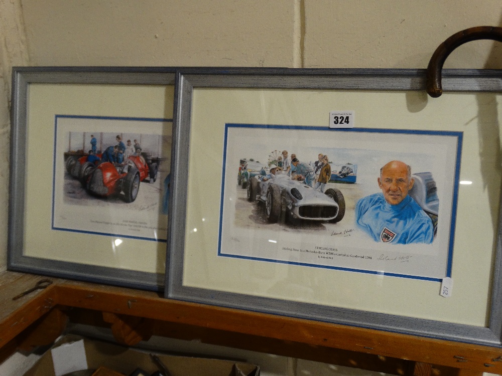 Two Roland Holt Limited Edition, Motor Racing Prints, Both Signed In Pencil