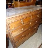 An Antique Oak Chest Of Two Short & Three Long Drawers