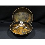 Two Early 20th Century Oriental Lacquerwork Circular Bowls