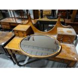 A Late Victorian Satin Walnut Mirrored Dressing Table