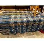 A Blue Ground Welsh Woolen Bed Cover