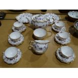 A Twenty-Four Piece Royal Crown Derby Royal Antoinette Pattern Tea Set To Include A Teapot