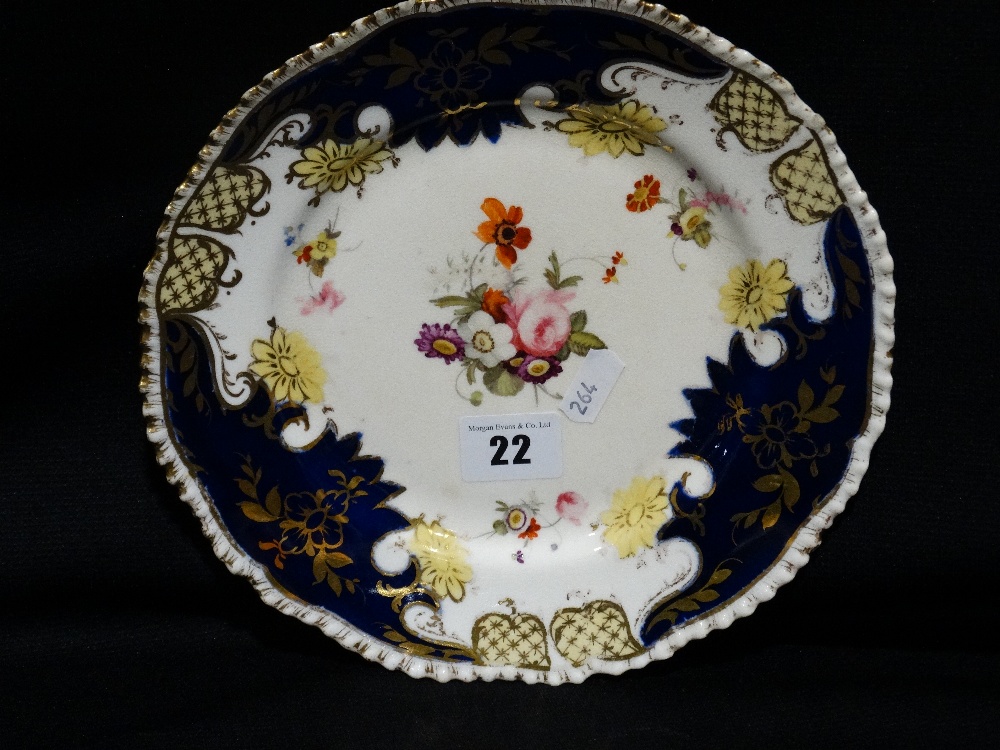 A Possibly Coalport Floral Decorated Circular Dessert Plate