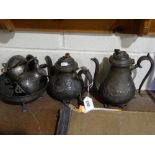 A Britannia Metal Four Piece Tea Service Etc