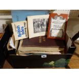 A Box Of Printed Ephemera, Including Travel Books Etc