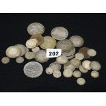 A Bag Of Silver & Other Coinage To Include Victorian Crowns