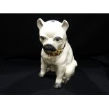 A Staffordshire Pottery Model Of A Seated Pug Dog, 14"
