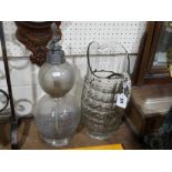 An Edwardian Glass Water Jug, Together With A Soda Syphon