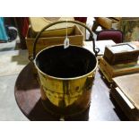 A Studded Brass Log Bucket