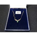 A 9ct Gold Diamond & Emerald Set Necklace