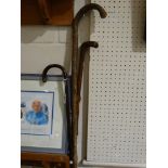 Three Vintage Wooden Canes