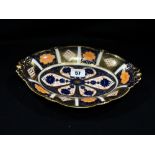 A Royal Crown Derby Imari Decorated Two Handled Oval Serving Dish, 10"