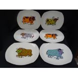 Six English Ironstone Pottery Ltd Beefeater Pattern Dinner Plates