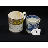 An 18th Century English Porcelain Gilt Decorated Mug, Together With An 18th Century Blue & White