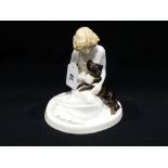 A Coalport Figure, Girl With Bull Terrier