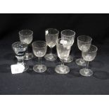 A Selection Of Antique Drinking Glassware, To Include Two Jelly Glasses