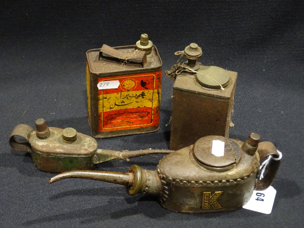 A Miniature Shell Junior Shell Oil Can, Together With Two Dispensers Etc (4)