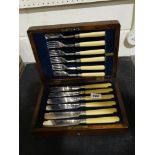 An Edwardian Twelve Piece Fish Knife & Fork Set In Original Box