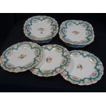 A Sixteen Piece Victorian Period Fruit Service Of Four Stands & Twelve Circular Plates, Gilt &