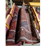 A Blue & Red Ground Woolen Floor Rug