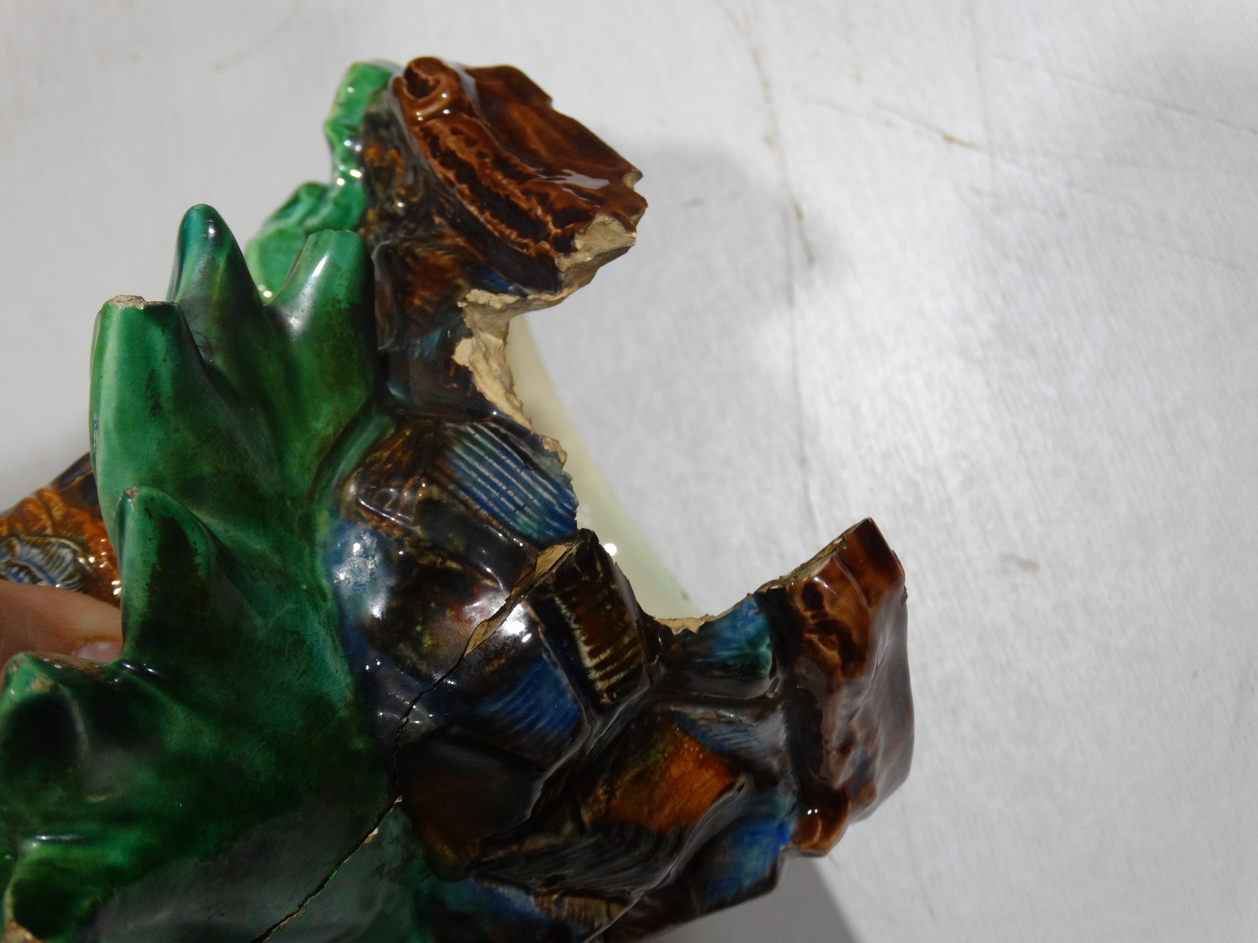 A Pair Of Hugo Lonitz Majolica Partridge Centre Pieces (Losses & Damage) 12" High - Image 3 of 4