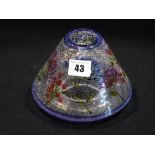 An Enamelled Crackle Glass Lamp Shade