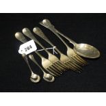 Four Silver Table Forks, Together With A Silver Table Spoon & Two Coffee Spoons,13oz