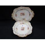 A Pair Of 19th Century Floral Spray & Gilt Decorated Serving Dishes