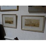 R.T Minshull, Two Watercolour Studies, One An Estuary View, Signed