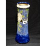 A Circular Based Royal Doulton Stoneware Vase With Rose Decoration, Impressed Mark, 13" High