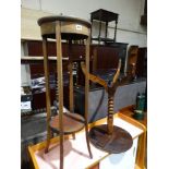 An Edwardian Two Tier Jardiniere Stand Together With A Tripod Table