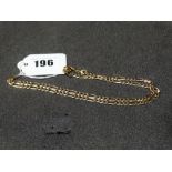 A 9ct Gold Flat Link Chain, 11grm