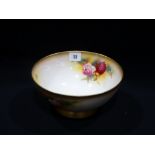 A Royal Worcester Blush Ivory Ground Circular Fruit Bowl With Painted Still Life Panels (AF)