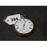 An 18ct Gold Encased Gents Open Face Pocket Watch By John Forrest Of London, No 80848