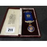 A Royal Order Of Buffaloes Silver Gilt & Enamel Cased Medal