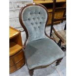 A Victorian Mahogany Spoon Back Nursing Chair