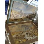 J.Sheraton, Two Watercolour Studies Of North Wales Mountain & Landscape Views, Signed