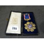 A Cased Royal Order Of Buffaloes Silver Gilt & Enamel Medal