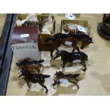 Eight Beswick Brown Glazed Foals, Including Shetland