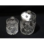 Two Cut Glass Preserve Pots & Covers