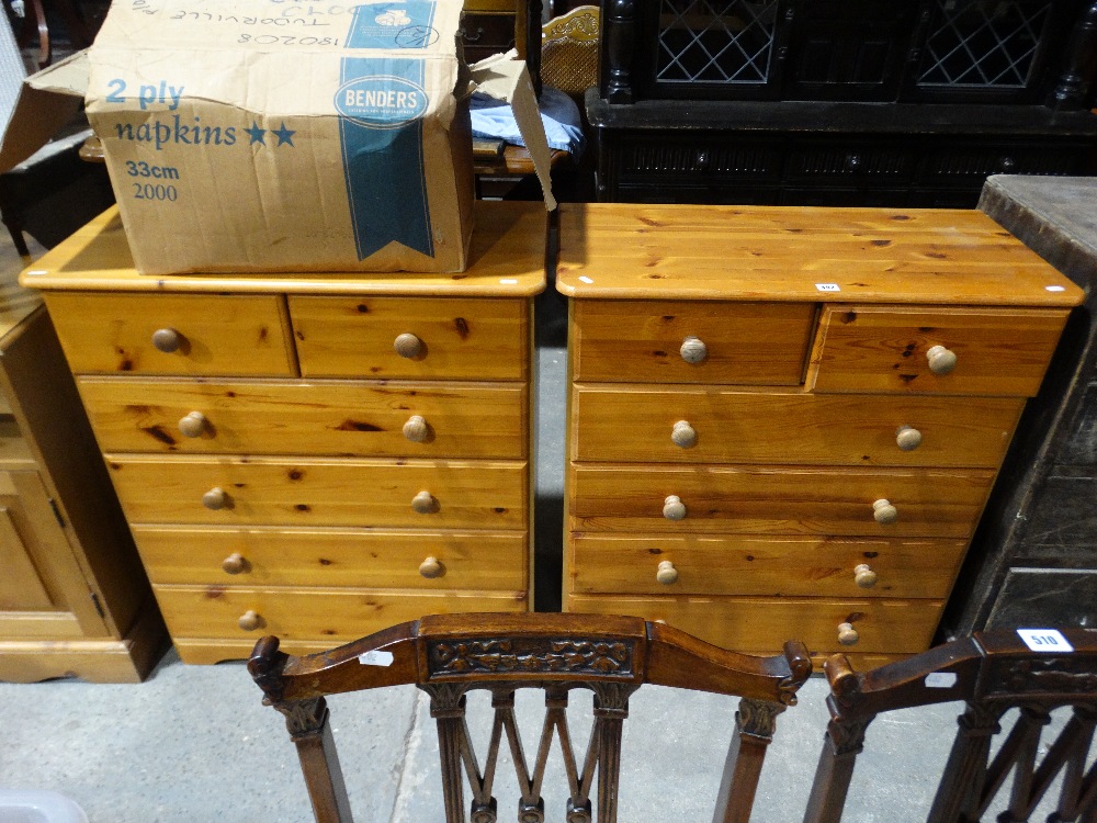 A Pair Of Modern Pine Finish Chests Of Drawers