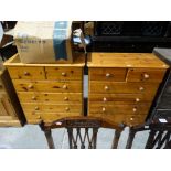 A Pair Of Modern Pine Finish Chests Of Drawers