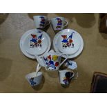 Nine Pieces Of Staffordshire Pottery Noddy Nursery Teaware