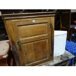 An Oak Fronted Hanging Corner Cupboard Together With A Loom Linen Box