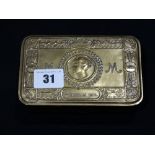 A Queen Mary Christmas 1914 Brass Tobacco Box