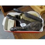 A Quantity Of Mixed Vintage Clothes & Dressing Table Brushes, Some Silver Backed
