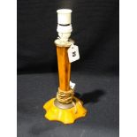 An Amber Tinted Bakelite Table Lamp Base
