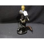 A 1950s Table Lamp In The Form Of An African Figure